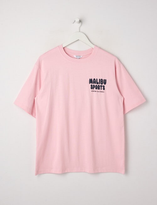 Switch Malibu Sports Short Sleeve Oversized Tee, Baby Pink product photo