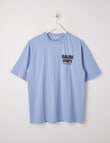 Switch Malibu Sports Short Sleeve Oversized Tee, Sky & Chocolate product photo