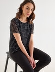 Oliver Black Polka Dot Double Layer Top, Black product photo
