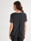 Oliver Black Polka Dot Double Layer Top, Black product photo View 02 S