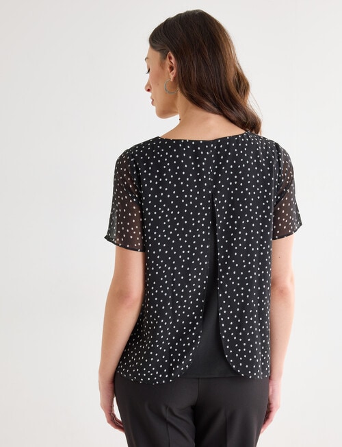 Oliver Black Polka Dot Double Layer Top, Black product photo View 02 L