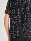 Oliver Black Polka Dot Double Layer Top, Black product photo View 05 S