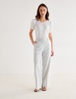 Oliver Black Short Sleeve Detail Top, Ivory product photo View 03 S