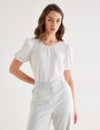 Oliver Black Short Sleeve Detail Top, Ivory product photo View 04 S