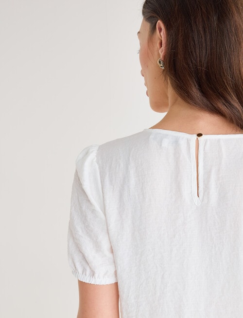 Oliver Black Short Sleeve Detail Top, Ivory product photo View 06 L