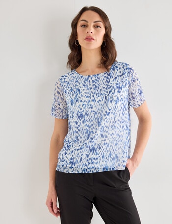Oliver Black Abstract Double Layer Top, Blue product photo
