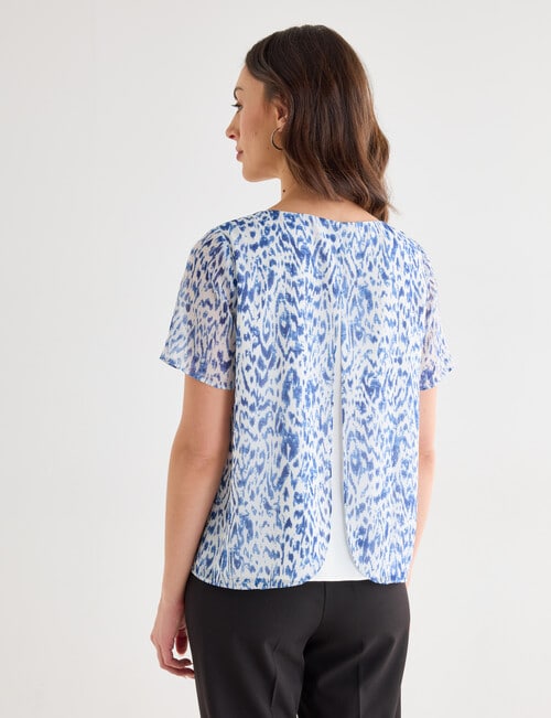 Oliver Black Abstract Double Layer Top, Blue product photo View 02 L