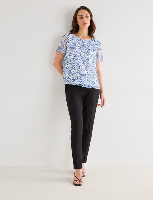 Oliver Black Abstract Double Layer Top, Blue product photo View 03 L