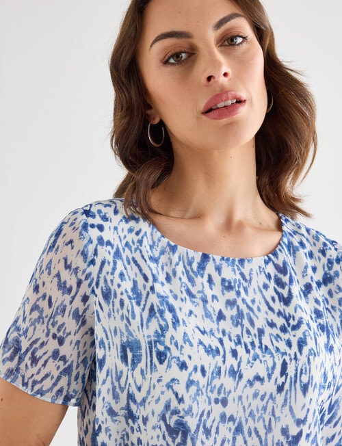 Oliver Black Abstract Double Layer Top, Blue product photo View 04 L