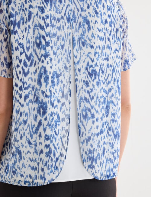 Oliver Black Abstract Double Layer Top, Blue product photo View 05 L