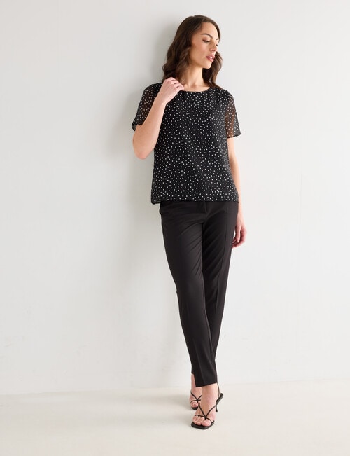 Oliver Black Polka Dot Double Layer Top, Black product photo View 07 L
