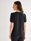 Oliver Black Short Sleeve Detail Top, Black product photo View 02 S