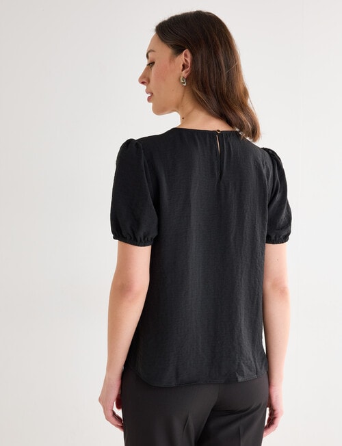 Oliver Black Short Sleeve Detail Top, Black product photo View 02 L