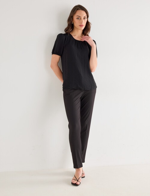 Oliver Black Short Sleeve Detail Top, Black product photo View 03 L