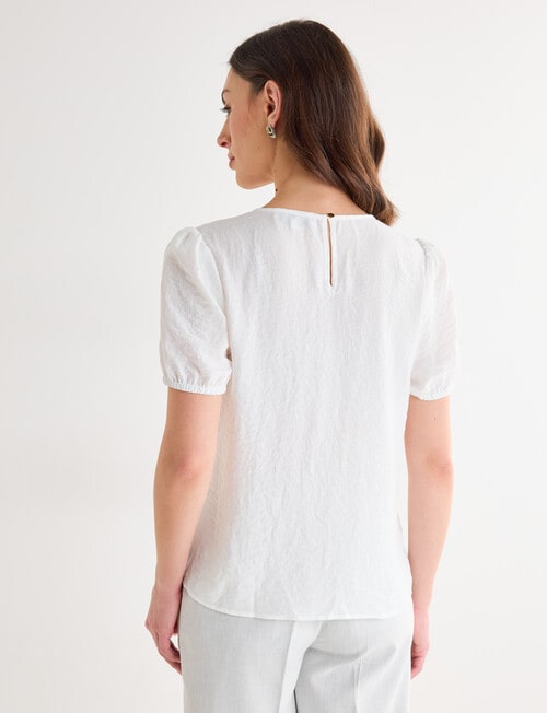 Oliver Black Short Sleeve Detail Top, Ivory product photo View 02 L