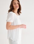 Oliver Black Short Sleeve Detail Top, Ivory product photo View 07 S