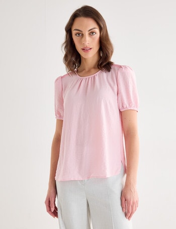 Oliver Black Short Sleeve Detail Top, Blossom product photo