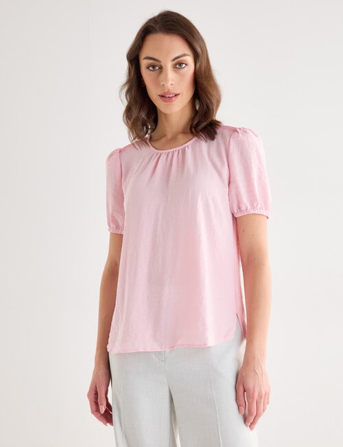 Oliver Black Short Sleeve Detail Top, Blossom product photo