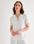 Oliver Black Pleated Shirt, Polka Dot product photo View 07 S