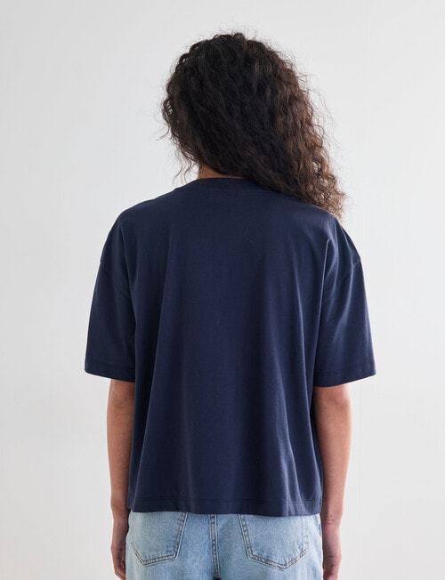 Denim Republic Embroidered Wreath Tee, Navy product photo View 02 L