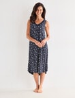 Ruby & Bloom Print Sleeveless V-Neck Nightie, Navy, 10-20 product photo