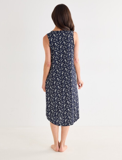 Ruby & Bloom Print Sleeveless V-Neck Nightie, Navy, 10-20 product photo View 02 L