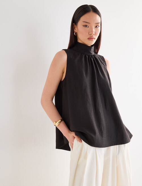 State of play Yara High Neck Top, Black product photo