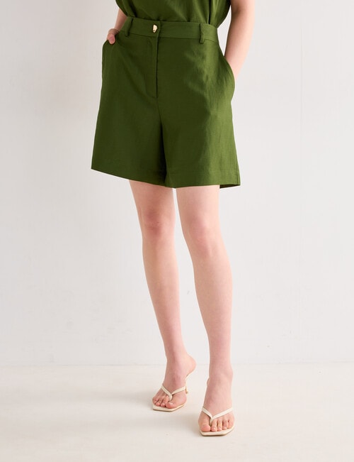 State of play Benedito Button Front Shorts, Green product photo