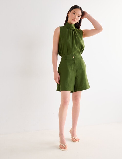 State of play Benedito Button Front Shorts, Green product photo View 06 L