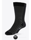 NZ Sock Co. Wellbeing Merino Stripe Sock, 2-Pack, Black & Grey product photo