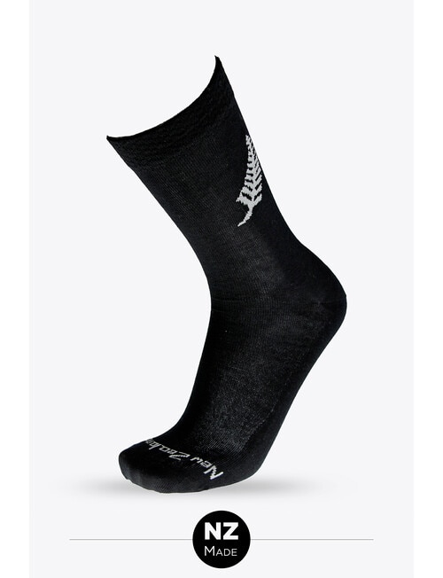 NZ Sock Co. Tourist Fern Merino Sock, Black product photo