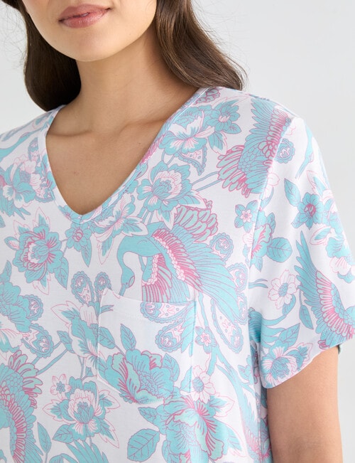 Whistle Sleep T-Shirt Nightie, Crane Print, 8-22 product photo View 04 L