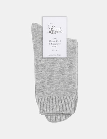Levante Pina Wool Cashmere Crew Sock, Cloud product photo