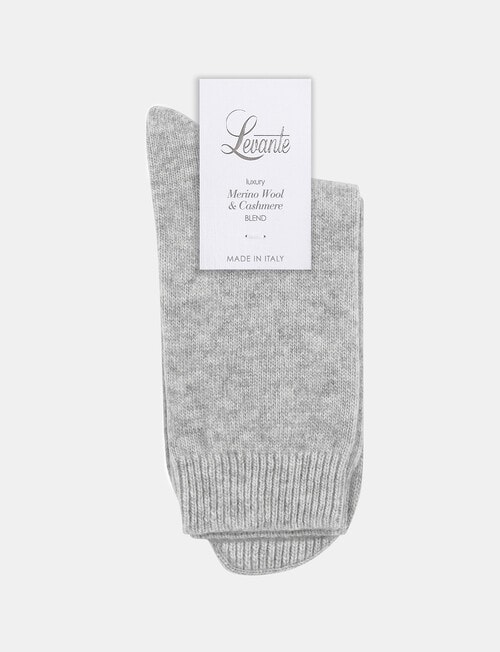 Levante Pina Wool Cashmere Crew Sock, Cloud product photo