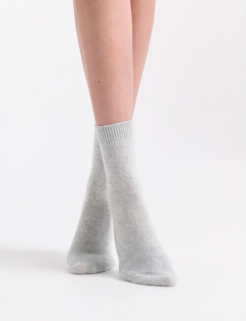 Levante Pina Wool Cashmere Crew Sock, Cloud product photo View 03 L