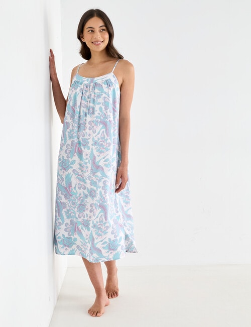 Whistle Sleep Strappy Nightie, Crane Print, 8-22 product photo View 03 L