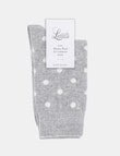 Levante Ilaria Wool Cashmere Spot Crew Sock, Cloud product photo
