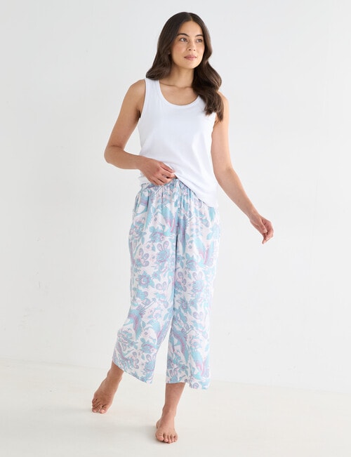 Whistle Sleep Cropped Pant, Crane Print product photo View 03 L