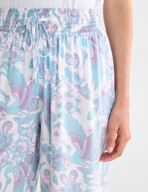 Whistle Sleep Cropped Pant, Crane Print product photo View 04 L
