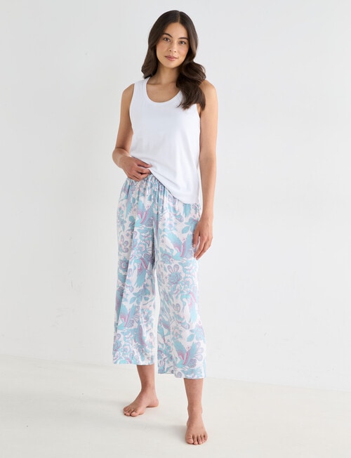 Whistle Sleep Cropped Pant, Crane Print product photo View 05 L