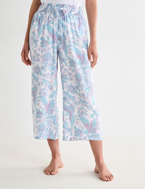 Whistle Sleep Cropped Pant, Crane Print product photo View 06 L