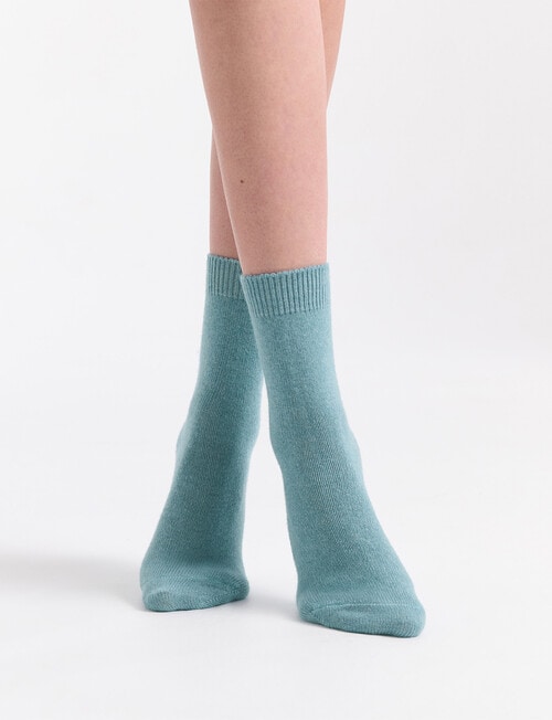 Levante Pina Wool Cashmere Crew Sock, Seaglass product photo View 03 L
