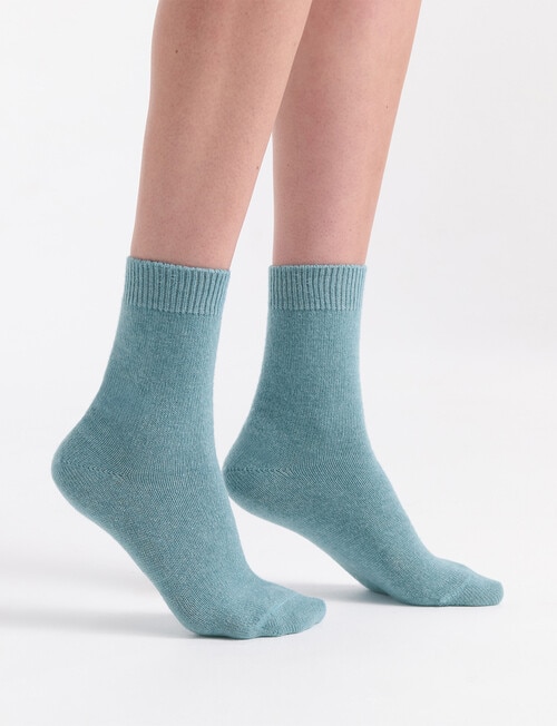 Levante Pina Wool Cashmere Crew Sock, Seaglass product photo View 04 L