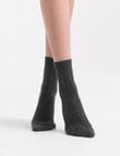Levante Angelina Wool Cashmere Cable Crew Sock, Shadow product photo View 03 S