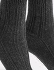Levante Angelina Wool Cashmere Cable Crew Sock, Shadow product photo View 05 S