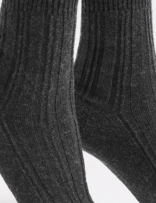 Levante Angelina Wool Cashmere Cable Crew Sock, Shadow product photo View 05 L