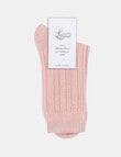 Levante Angelina Wool Cashmere Cable Crew Sock, Rosette product photo