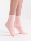 Levante Angelina Wool Cashmere Cable Crew Sock, Rosette product photo View 04 S