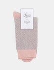 Levante Clara Wool Cashmere Chevron Crew Sock, Rosette product photo