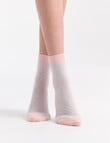 Levante Clara Wool Cashmere Chevron Crew Sock, Rosette product photo View 03 S